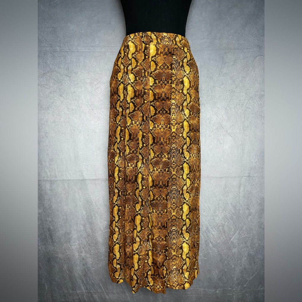 Zara Woman snake animal print wide leg trouser faux skirt look